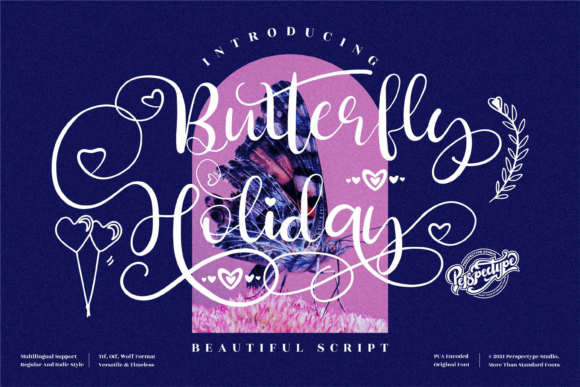 Butterfly Holiday Font: A Romantic Script for Craft Creations
